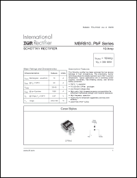 Click here to download MBRB1035PBF Datasheet
