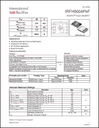Click here to download IRFH5004TRPBF Datasheet