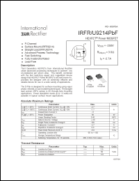 Click here to download IRFR9214PBF Datasheet