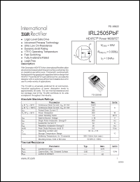 Click here to download IRL2505PBF Datasheet