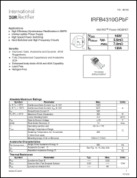 Click here to download IRFB4310GPBF Datasheet
