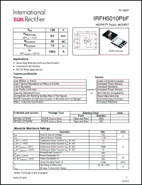 Click here to download IRFH5010PBF Datasheet