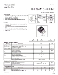 Click here to download IRFS4115-7PPBF Datasheet