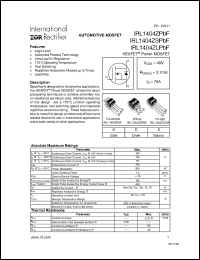 Click here to download IRL1404ZLPBF Datasheet