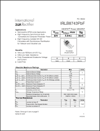 Click here to download IRLB8743PBF Datasheet