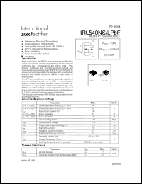 Click here to download IRL540NSPBF Datasheet