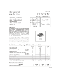 Click here to download IRF7316PBF Datasheet