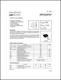 Click here to download IRF820PBF Datasheet