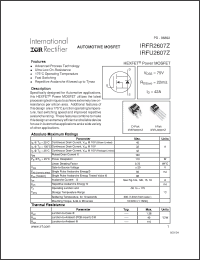 Click here to download IRFR2607Z Datasheet