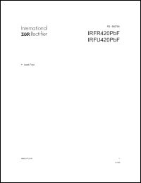 Click here to download IRFR420PBF Datasheet