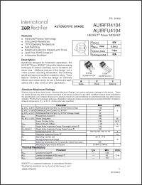 Click here to download AUIRFR4104 Datasheet