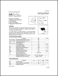 Click here to download IRF630PBF Datasheet