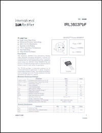 Click here to download IRL3803PBF Datasheet