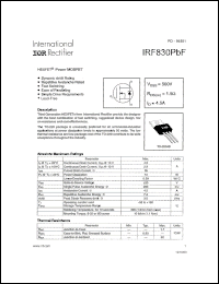 Click here to download IRF830PBF Datasheet