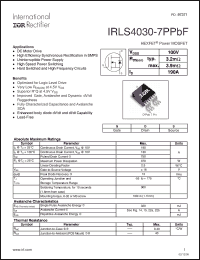 Click here to download IRLS4030-7PPBF Datasheet