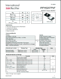 Click here to download IRFH5207PBF Datasheet