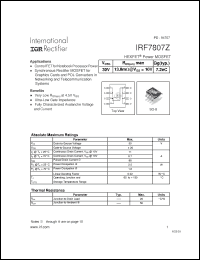 Click here to download IRF7807Z Datasheet