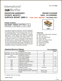 Click here to download IRHN7250SE Datasheet