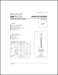 Click here to download 200HFR Datasheet