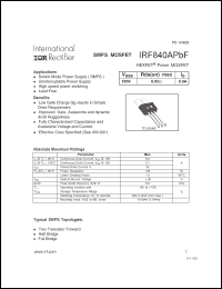 Click here to download IRF840APBF Datasheet