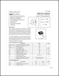 Click here to download IRF5210PBF Datasheet