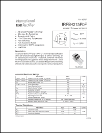 Click here to download IRFB4215PBF Datasheet