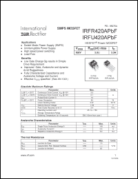 Click here to download IRFR420APBF Datasheet