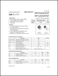 Click here to download IRFU420APBF Datasheet