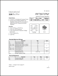 Click here to download IRF7807ZPBF Datasheet