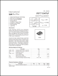 Click here to download IRF7104PBF Datasheet