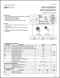Click here to download IRFS3006PBF Datasheet