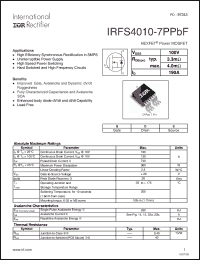 Click here to download IRFS4010-7PPBF Datasheet