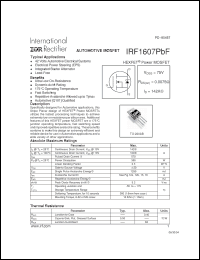 Click here to download IRF1607PBF Datasheet