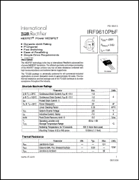 Click here to download IRF9610PBF Datasheet