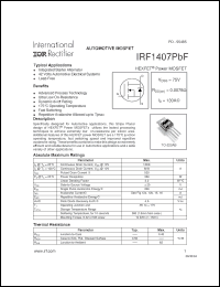 Click here to download IRF1407PBF Datasheet
