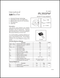Click here to download IRL3502PBF Datasheet
