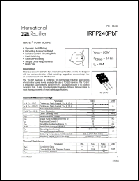 Click here to download IRFP240PBF Datasheet