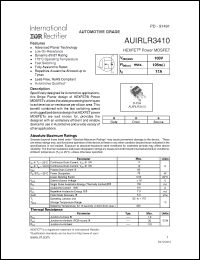 Click here to download AUIRLR3410 Datasheet