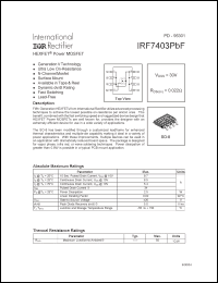 Click here to download IRF7403PBF Datasheet