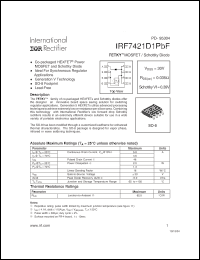 Click here to download IRF7421D1PBF Datasheet