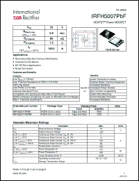 Click here to download IRFH5007TR2PBF Datasheet
