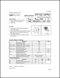 Click here to download IRF6218PBF Datasheet