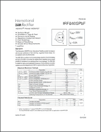 Click here to download IRF840SPBF Datasheet