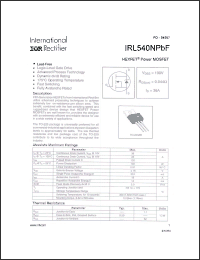 Click here to download IRL540NPBF Datasheet