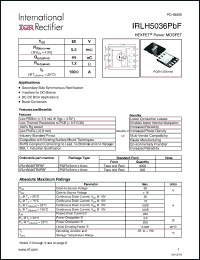 Click here to download IRLH5036PBF Datasheet