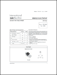 Click here to download MBR20100CTKPBF Datasheet