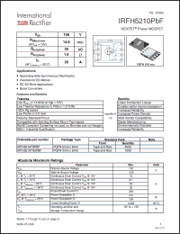 Click here to download IRFH5210PBF Datasheet