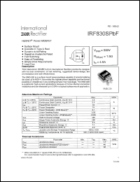 Click here to download IRF830SPBF Datasheet