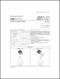 Click here to download MBRB20100CTG-1TRR-P Datasheet