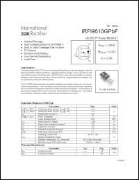 Click here to download IRFI9610GPBF Datasheet
